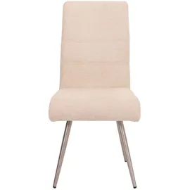 MCW Esszimmer-Set MCW-G55, 4er-Set Stuhl + Sitzbank 160cm, Edelstahl gebürstet Stoff/Textil Chenille ~ creme