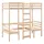 vidaXL Hochbett mit Schreibtisch 90 x 200 cm Kiefer massiv beige