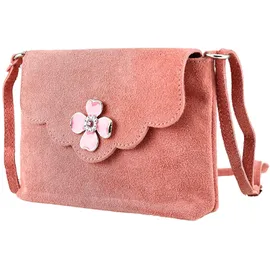 Allgäu Rebell Blümchen Umhängetasche Leder Fuchsia