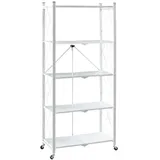 Proregal Klappregal Weiß Metall, 72x167x34 cm, Küchen, Küchenmöbel, Küchenregale