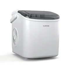 Klarstein Caldwell Eiswürfelmaschine | 12 kg Eiswürfel/Tag | vollautomatisch | LED-Anzeige | leichte Reinigung Weiß
