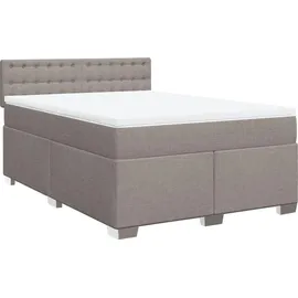 vidaXL Boxspringbett mit Matratze Taupe 140x200 cm Stoff
