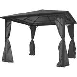 vidaXL Pavillon mit Vorhängen 3 x 3 m inkl. Seitenteile anthrazit