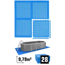 Eyepower Poolmatte 62 x 62 cm 28er Set - Pool Unterlage