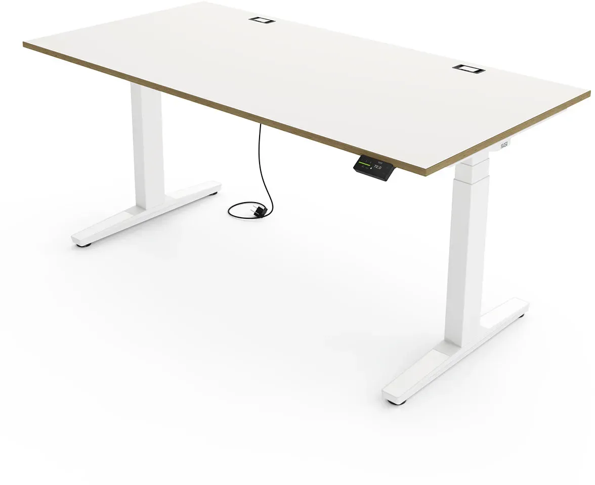 Yaasa Desk Expert, Multiplex Weiß, 140x80 cm - Elektrisch höhenverstellbarer Schreibtisch