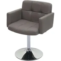 Mendler Esszimmerstuhl Orlando, Küchenstuhl Drehstuhl Stuhl, Kunstleder Chrom -