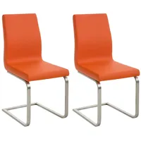 CLP Esszimmerstuhl Belfort Kunstleder orange 2er Set