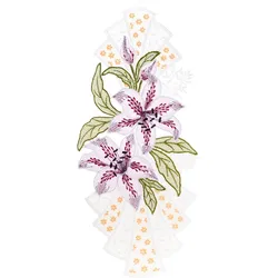 Fensterbild "Fensterbild "Lilienstrauß" farbig", bunt, B:18cm H:40cm, Polyester, W. REUTER & SOHN - PLAUENER SPITZE, Fensterbilder