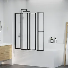 vidaXL Duschwand Schwarz 168 x 140 cm Aluminium