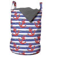 ABAKUHAUS Nautisch Wäschesack, Anker auf Stroke Stripes, Wäschekorb mit