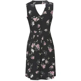 VIVANCE Jerseykleid Schwarz/Mauve Blumendruck 36
