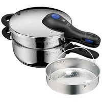 WMF Perfect Plus One Pot Schnellkochtopf-Set mit Dampfgareinsatz, 4,5 und 3,0 Liter, stapelbar