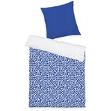 Tom Tailor Wendebettwäsche ORGANIC LEAVES Blau 155 x 220 cm + 80 x 80 cm