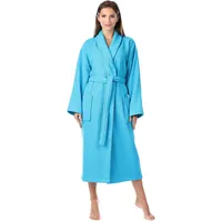 Ladeheid Damen Frottee Bademantel aus 100% Baumwolle Waffelpiqué LA40-227 (Türkis (M16), S) - S