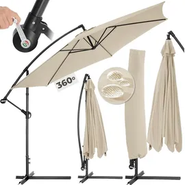 Tectake Ampelschirm Ø 350 cm beige inkl. Schutzhülle