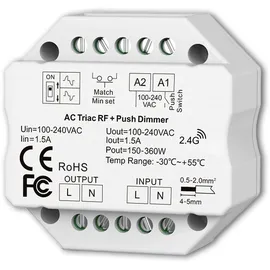 ISOLED Sys-Pro + Zigbee 3.0 Push/Funk Dimmer, 230V AC, 360 VA, Phasenan-/Abschnitt wählbar