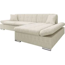 Mirjan24 Eckcouch Cord 2-Sitzer Beige