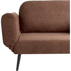 Beliani Schlafsofa 2-sitzer Dorotea Bouclé Braun