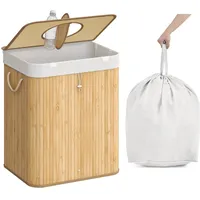 Songmics Pfandflaschen-Sammelbehälter, 95 L mit Loch, Deckel,