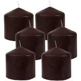 HS Candle Stumpenkerzen Ø8cm 6er Pack Braun