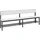 C+P Sitzbank mit Rückenlehne, Basic Plus, H796xB1960xT407mm, Gestell Schwarzgrau / Dekor Weiß (8062-310)