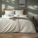 ESTELLA Mako Satin Bettwäsche Set Uni - 100% Baumwolle - trocknerfest - Garantie Reißverschluss - 155x220 cm + 80x80 cm - Farbe: Elfenbein