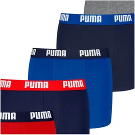 Puma Boxershort 6er Pack - Everyday Basic Boxers ECOM 6P Cotton Stretch, Rot/Blau/Grau 170-176