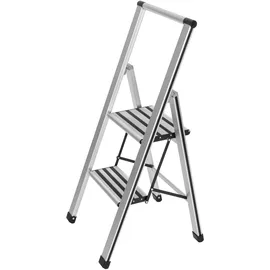 Wenko Alu-Design Klapptrittleiter 2 Stufen silber