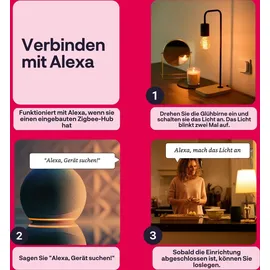 Innr Zigbee E27 LED, funktioniert mit Philips Hue*, smart Filament Lampe warmweiß, 550lm, 2-er Pack
