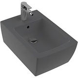 Villeroy & Boch Memento 2.0 Wandbidet 443300I4 37,5 x 56 cm, Graphite C-plus, mit Hahnloch, mit Überlauf