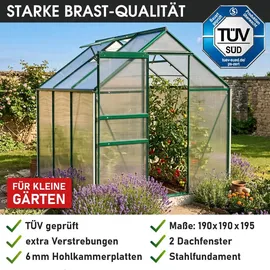 Brast Gewächshaus Alu Grün HKP 6 mm 3,61 m2