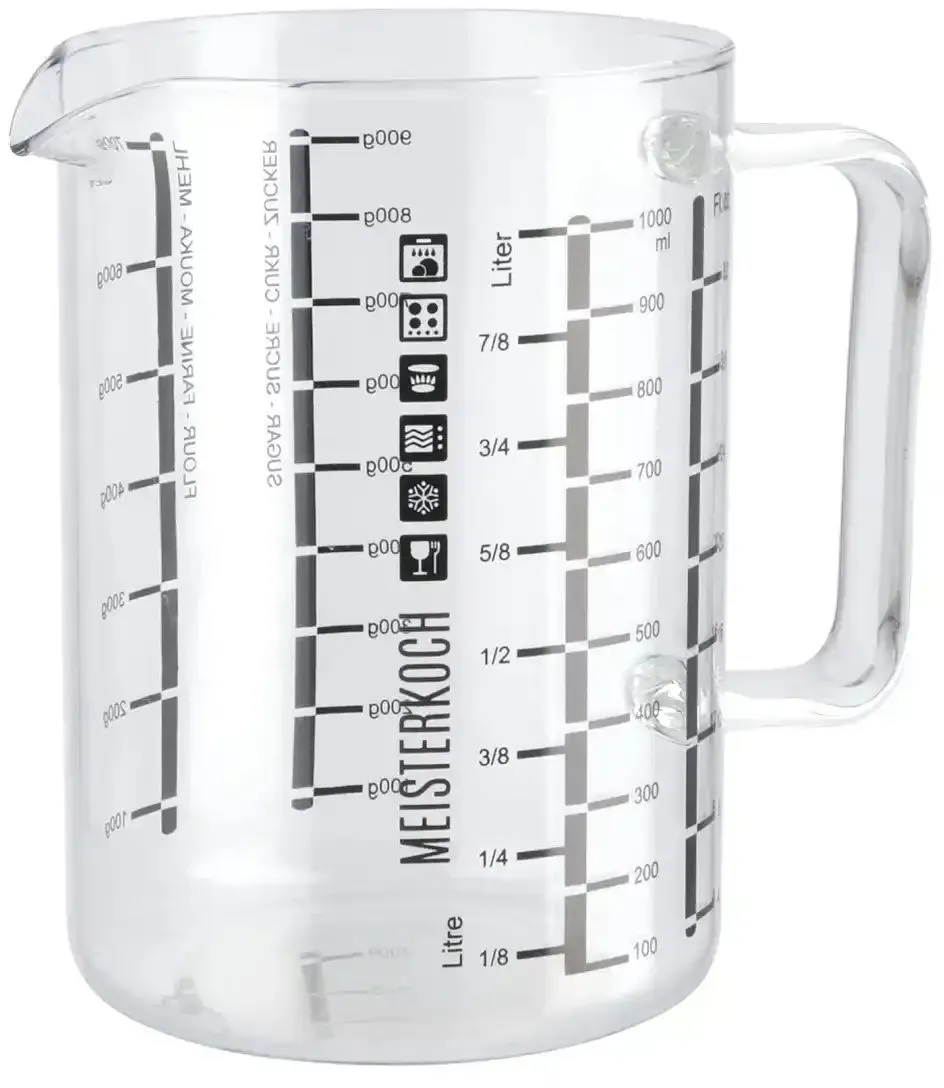 Meisterkoch Messbecher 1L  Optimus , transparent/klar , Glas , Borosilikatglas , Maße (cm): H: 15  Ø: 10.6