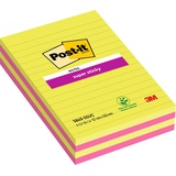 Post-it Super Sticky Notes, 127 x 203 mm, 45 Blatt, liniert, 2 Stück, neongrün, ultrapink