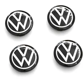Volkswagen 10A071213A Radnabenkappen (4 Stück) Nabenkappen dynamisch VW Logo Radkappen
