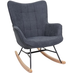 Schaukelstuhl MCW-K36, Schwingstuhl Relaxsessel Fernsehsessel, Stoff/Textil ÖKO-TEX ~ anthrazit