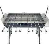 Grillpeter Mangal Set Leto Schaschlik Grill Edelstahl 2mm mit Spießdreher Motor 10 Spieße