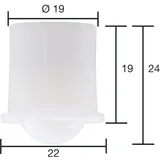 OEM Kugelrolle 0 Ø 19 mm weiß