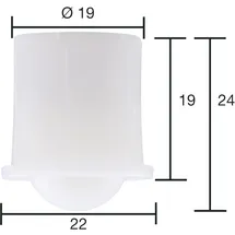 OEM Kugelrolle 0 Ø 19 mm weiß