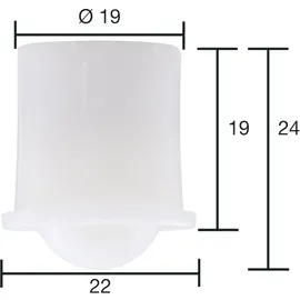 OEM Kugelrolle 0 Ø 19 mm weiß