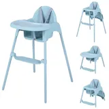 COSTWAY Hochstuhl (1 St), Kinderhochstuhl, 4 in 1 Babystuhl, mit 2 Höhen blau