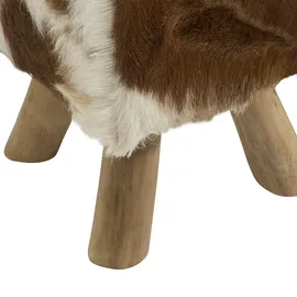 Beliani Hocker Dalton Leder 31 x 45 x 31 cm Weiß