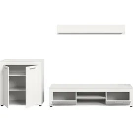 INOSIGN Wohnwand INOSIGN "Aosta, Breite 255cm, bestehend aus Highboard, Lowboard, Wandboard", weiß, B:255cm H:159cm T:35cm, Holzwerkstoff, Kastenmöbel-Sets, Wohnwand, Wohnwand, Kombination, Anbauwand, Möbel Set, Schrankwand, Möbel Kombi