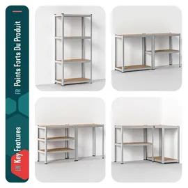 VOUNOT VOUNOT® Schwerlastregal 2er Set, Regal Lagerregal Kellerregal, 80x40x160cm, 4 Böden