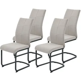 HELA Tische Schwingstuhl Turin Webstoff Schlamm 4er Set