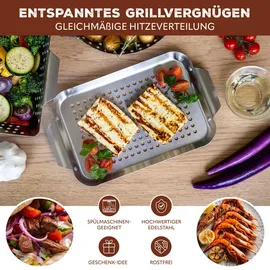 bremermann Grillplatte onesize Edelstahl Silber/Weiß