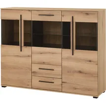 Home Affaire Vitrine Cantara 160 x 42 x 126 cm Braun/Weiß