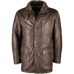 Lederjacke JCC "JCC-09-703", Herren, Gr. 50, braun (schwarz braun), Obermaterial: 100% Lammleder / Futter: 100% Baumwolle / Ärmelfutter: 100% Polyester, Jacken