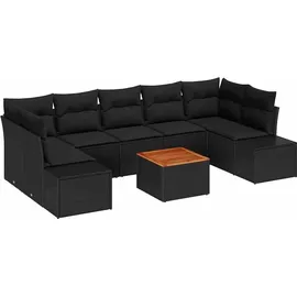 vidaXL Garten-Sofa-Set 8-tlg. schwarz