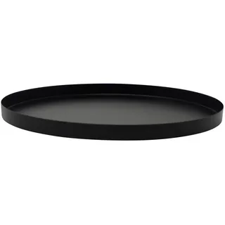LaLe Living Dekotablett, LEVI rund aus Eisen matt schwarz, Ø34 cm,