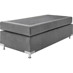 Boxspringbett "Holland", grau, B:122cm L:201cm, Microvelours (100% Polyester), WESTFALIA SCHLAFKOMFORT, Komplettbetten, Boxspringbett, ohne Kopfteil, frei im Raum stellbar